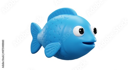 Blue Fish Emoji – Cute Cartoon Aquatic Animal Icon
