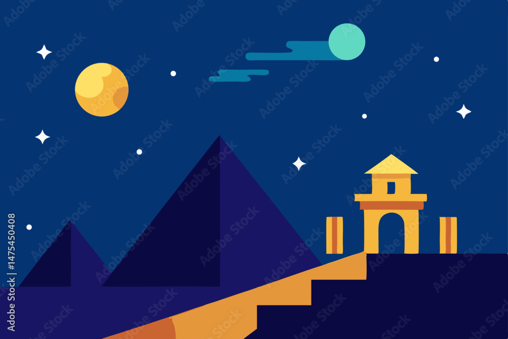 Fototapeta premium vector illustration of a night city
