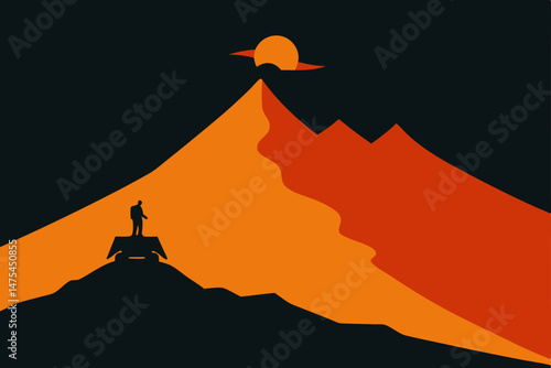 silhouette of a castle on a mountain