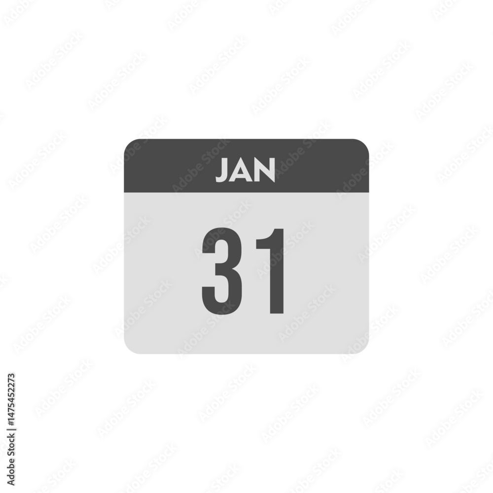 Fototapeta premium calender icon, 31 january icon with white background