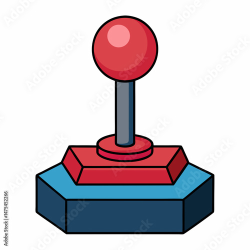 red joystick isolated on white background