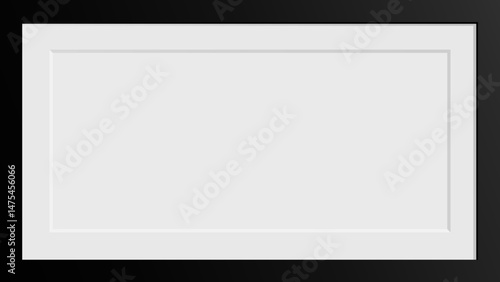 black rectangular frame with empty white space for text photo or other
