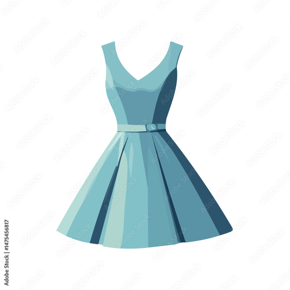 2D flat vector illustration of Dress, isolated on a white background. 2D flat vector illustration of Dress, isolated on a white background.