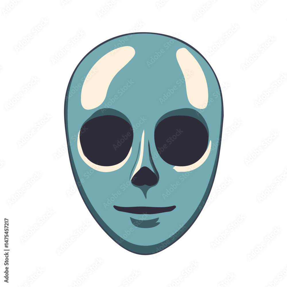 2D flat Halloween Mask vector illustration, isolated on a white background. 2D flat Halloween Mask vector illustration, isolated on a white background.