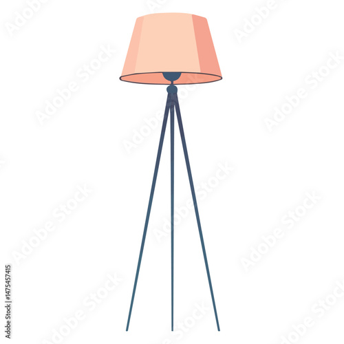 Floor Lamp 2D flat vector illustration, isolated on a white background.