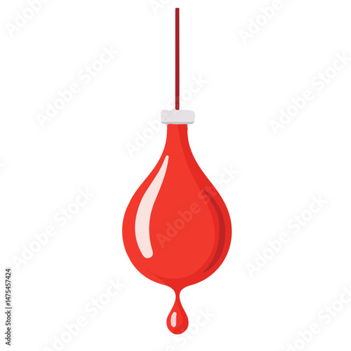 2D flat vector illustration of IV Drip, isolated on a white background.