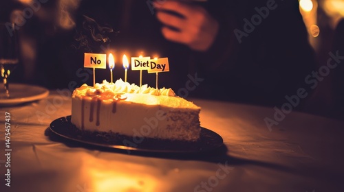 Joyful Celebration with Cake and Candles at a Party Gathering