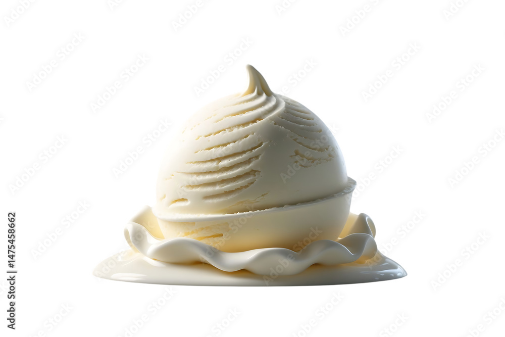 Fototapeta premium Creamy Vanilla Ice Cream Scoop Delicious Frozen Dessert