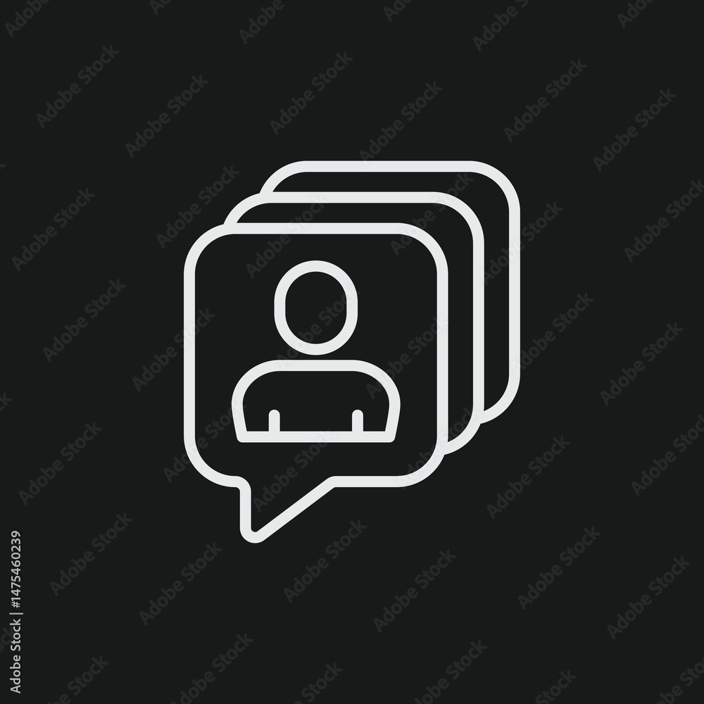 Multiple User Profile Speech Bubbles on Black Background Multiple User Profile Speech Bubbles on Black Background