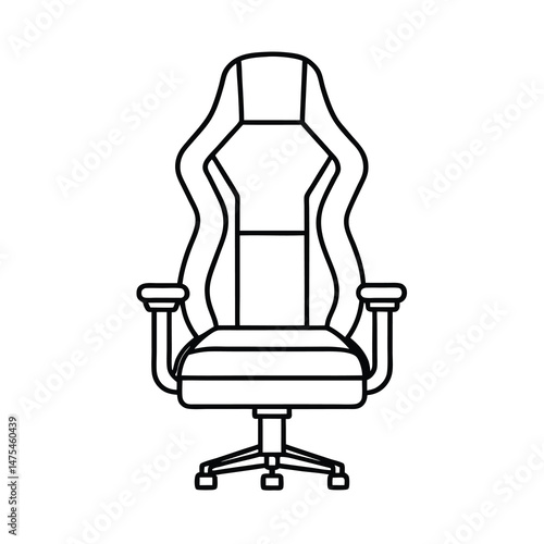 gaming chair line art vector