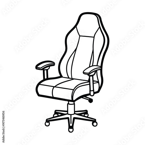 gaming chair line art vector