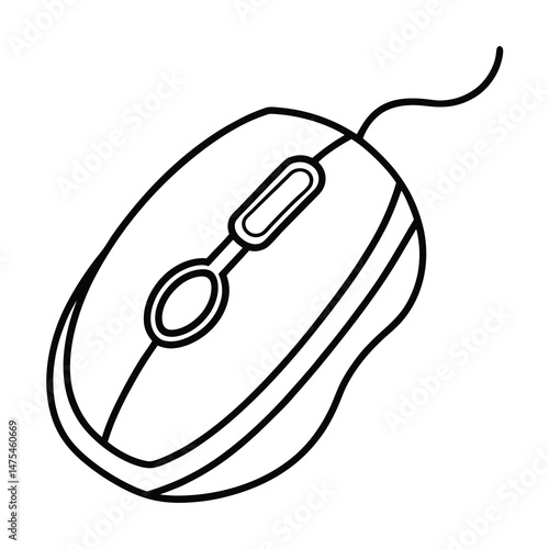 gaming mouse line art vector