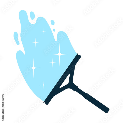 Scraper for washing and cleaning window glass symbol