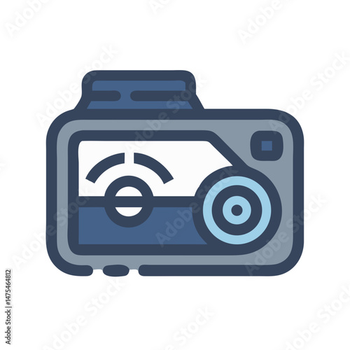 Modern dashcam icon design for automotive safety use