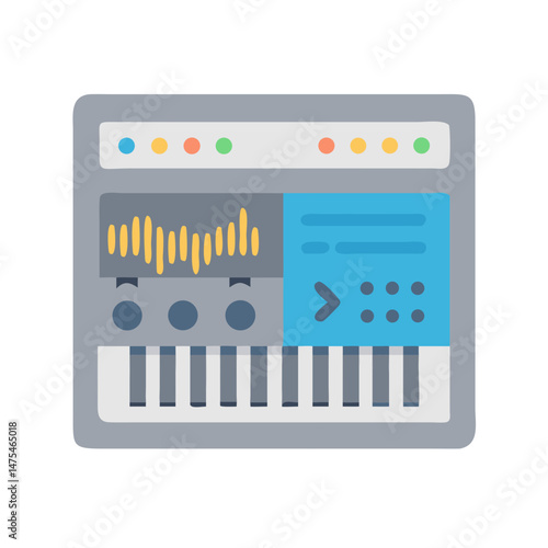 Simple vector illustration of a digital music synthesizer