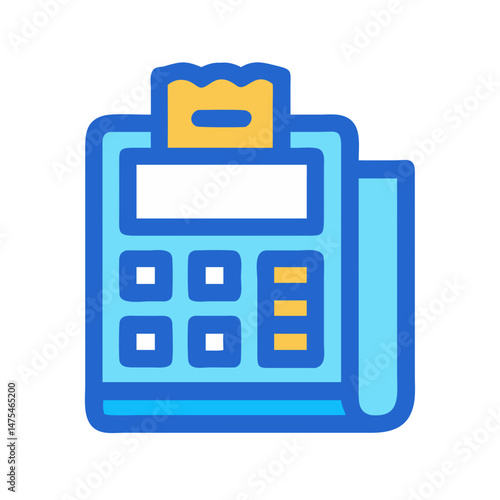 Blue Point of Sale POS Terminal Vector Icon