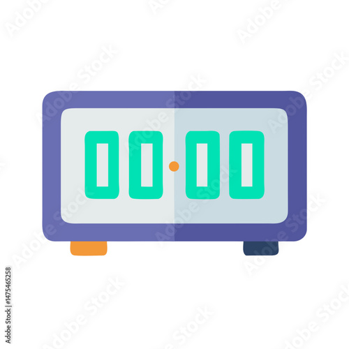 Illustration of a Digital Clock Showing Midnight (00:00)