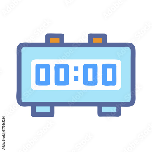 Digital Clock Icon Showing 00:00 on Black Background