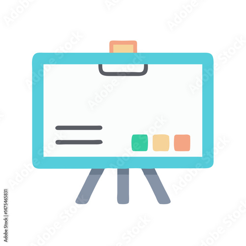 Colorful presentation board with graph and text illustration