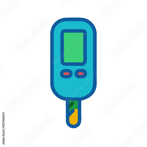 Blood glucose meter icon. Diabetes and health monitor.