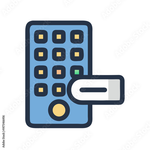 Modern blue digital door lock access control system