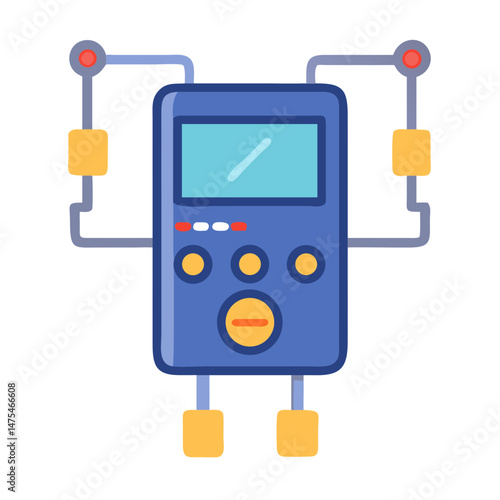 Digital multimeter vector graphic on black background illustration