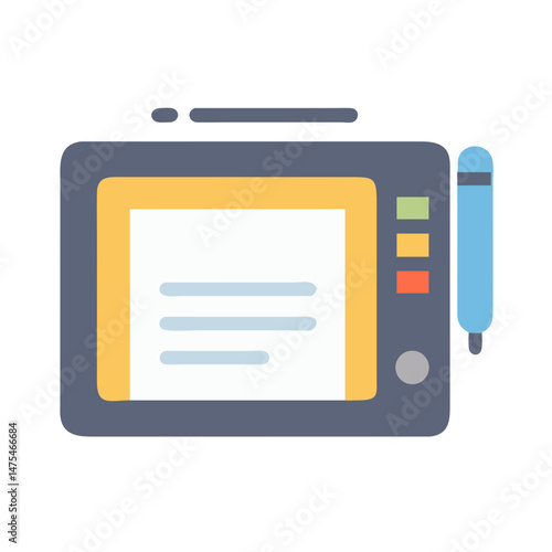 Digital Tablet and Pen Illustration for Graphic Design