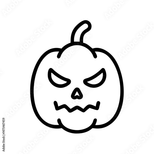 Halloween pumpkin face icon vector illustration on transparent background concept spooky holiday object
