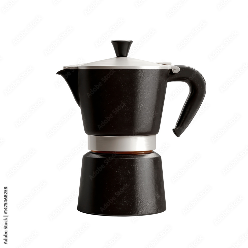 Stylish Black Stovetop Espresso Maker for Coffee Brewing Stylish Black Stovetop Espresso Maker for Coffee Brewing