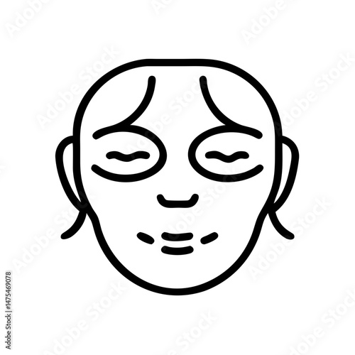 Relaxed face with collagen mask in minimalist style  