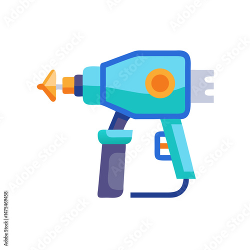 Cartoon toy ray gun blaster illustration isolated design