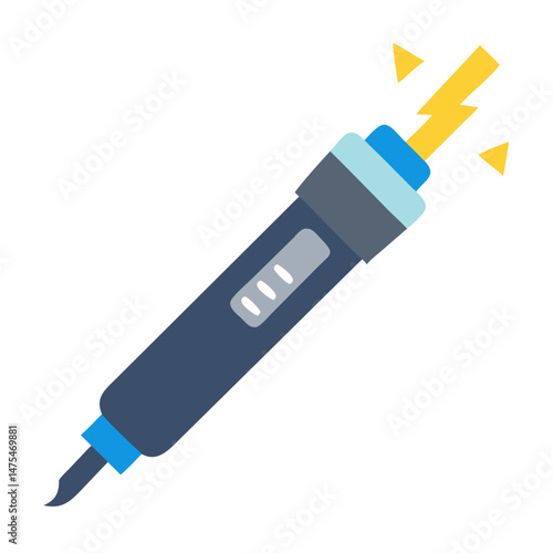 Soldering iron icon illustration on isolated black background