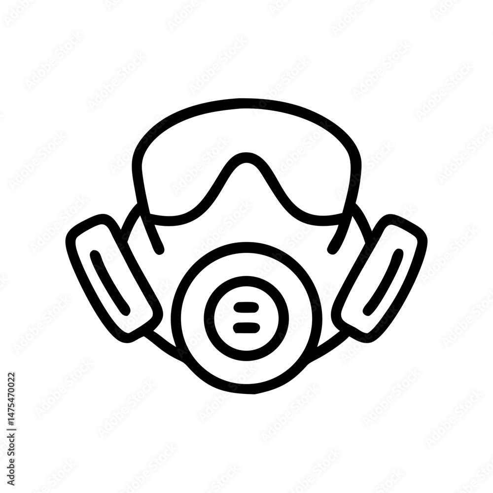 Respirator mask illustration in minimalistic style Respirator mask illustration in minimalistic style