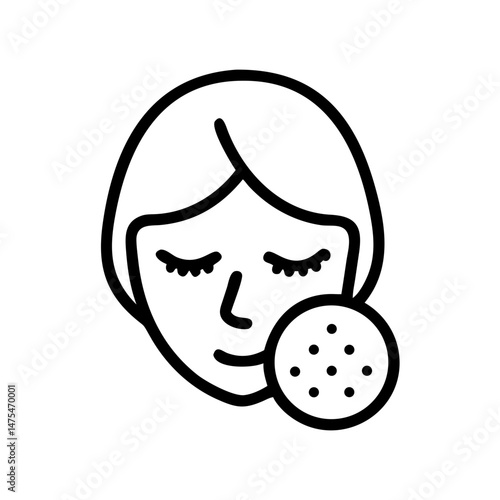 Woman relaxing with a facial treatment against a white background  