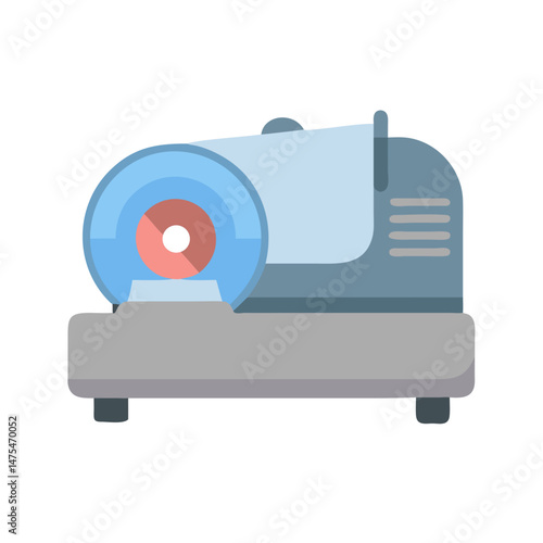Vintage Meat Slicer Machine Illustration on Black Background