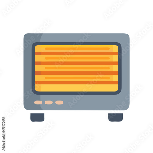 Simple gray radiant heater appliance with yellow coils