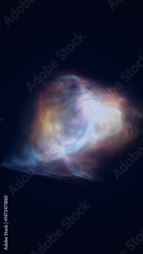 Wallpaper Mural Abstract glowing energy mass in deep space, resembling a nebula or a burst of galactic light with vivid blue and orange hues Torontodigital.ca