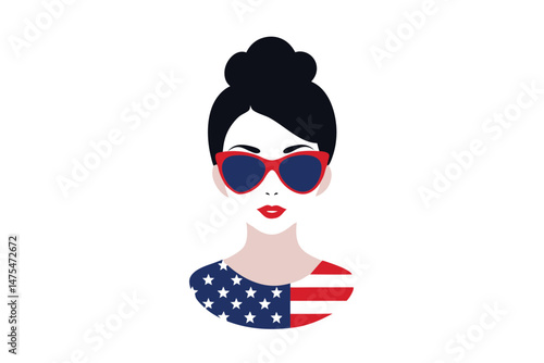 flag sunglass woman