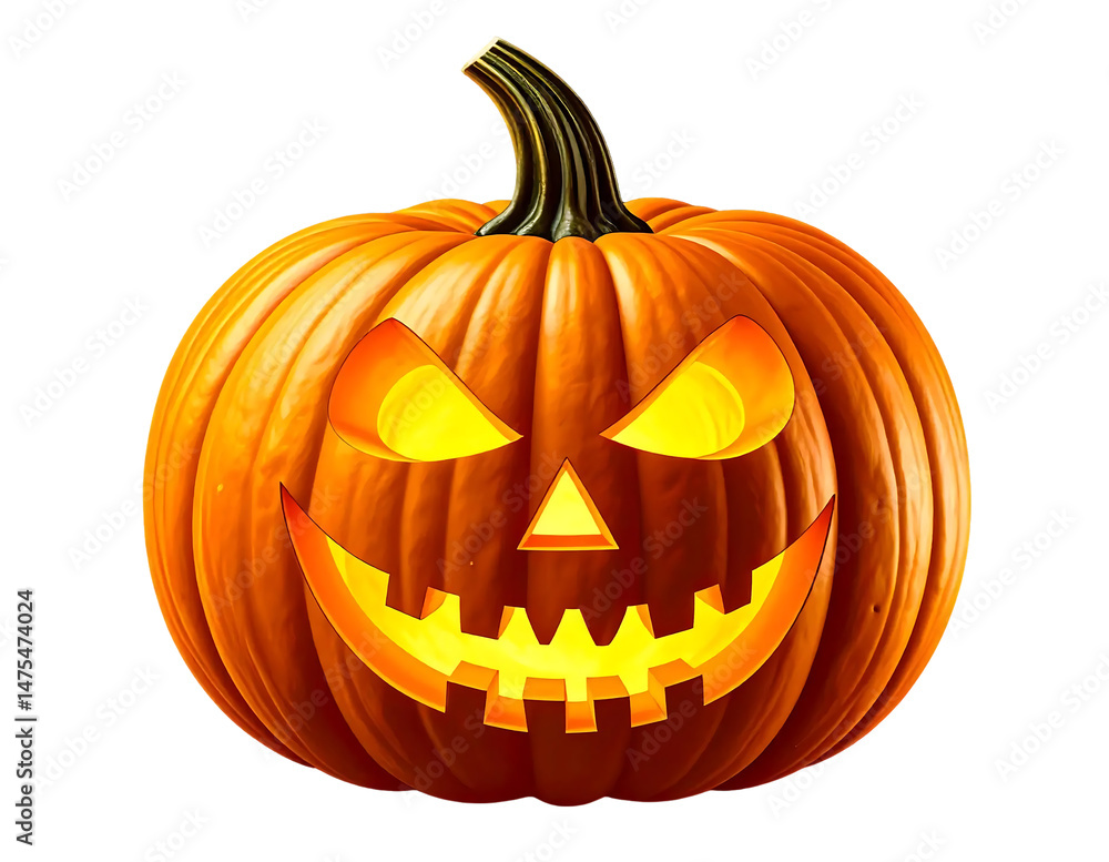Smiling Jack-o'-Lantern Halloween Pumpkin Isolated on Black Background Smiling Jack-o'-Lantern Halloween Pumpkin Isolated on Black Background