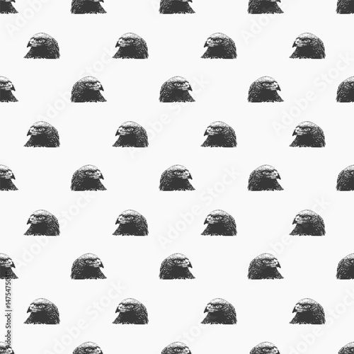 Eagl Bird Head Pattern, American Print, Drawing Animal