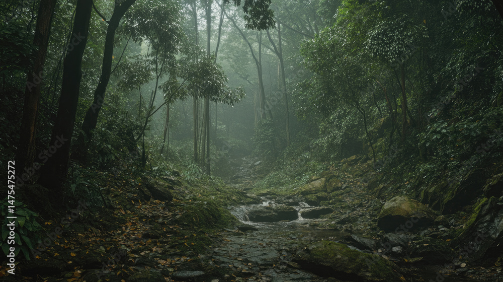 Fototapeta premium Misty forest path