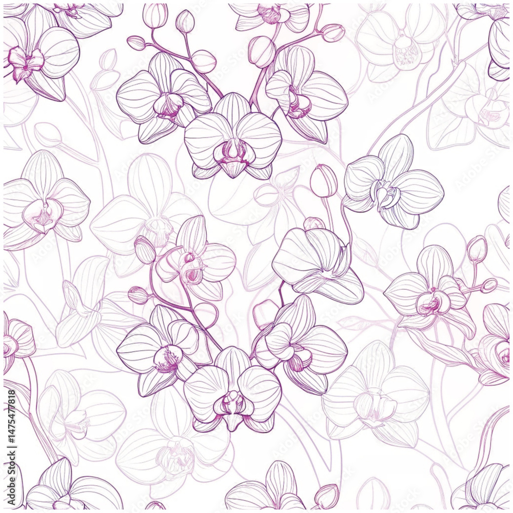 Obraz premium Hand drawn vector illustration Seamless pattern with decorative doodle tulips hand drawn