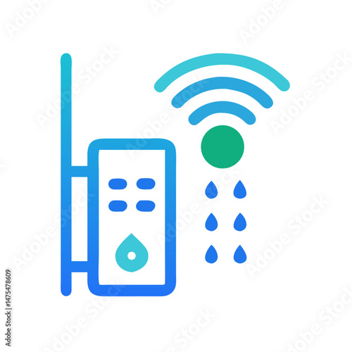 Smart water meter with wireless connectivity vector illustration
