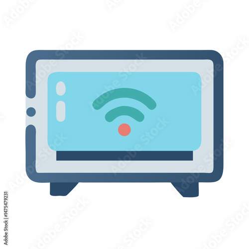 Smart TV Illustration Showing WiFi Connectivity Icon