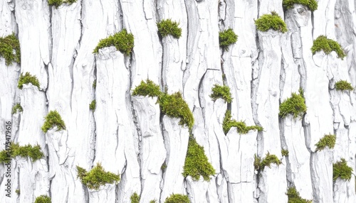 white texture of tree bark with lichen