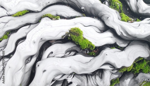tree root texture with moss