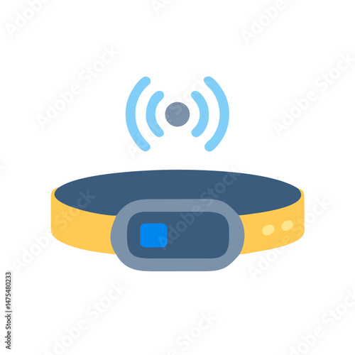 Smart pet collar with tracking technology illustration design