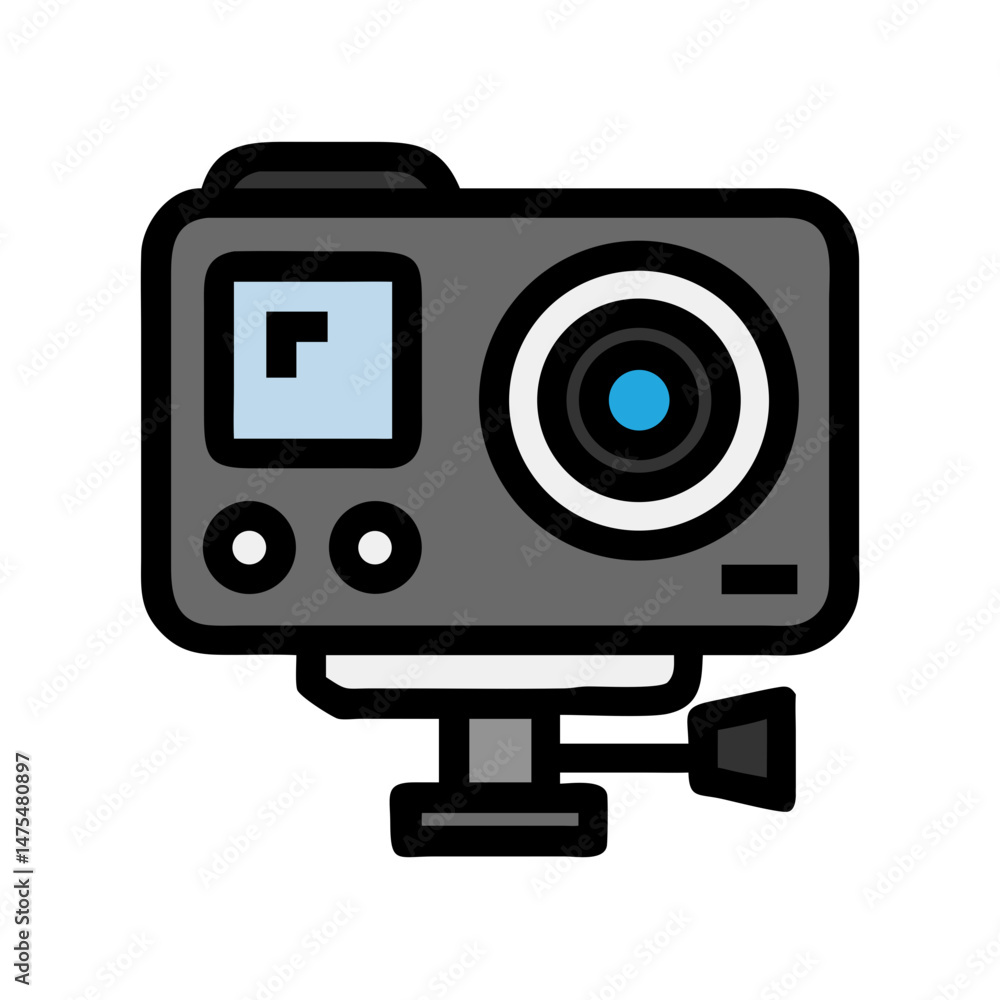 Fototapeta premium Action camera illustration, ideal for adventure photography needs.