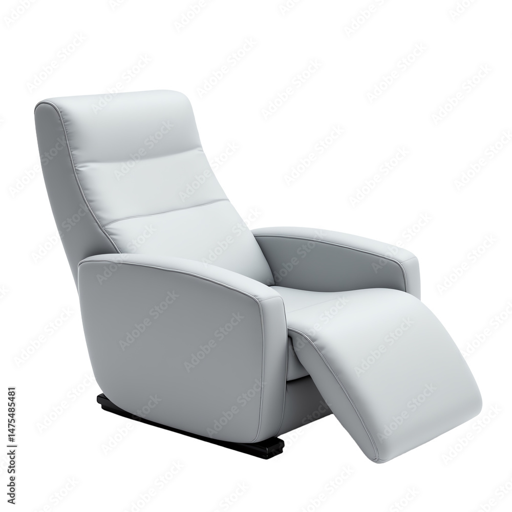 Naklejka premium Modern recliner chair in soft gray color.