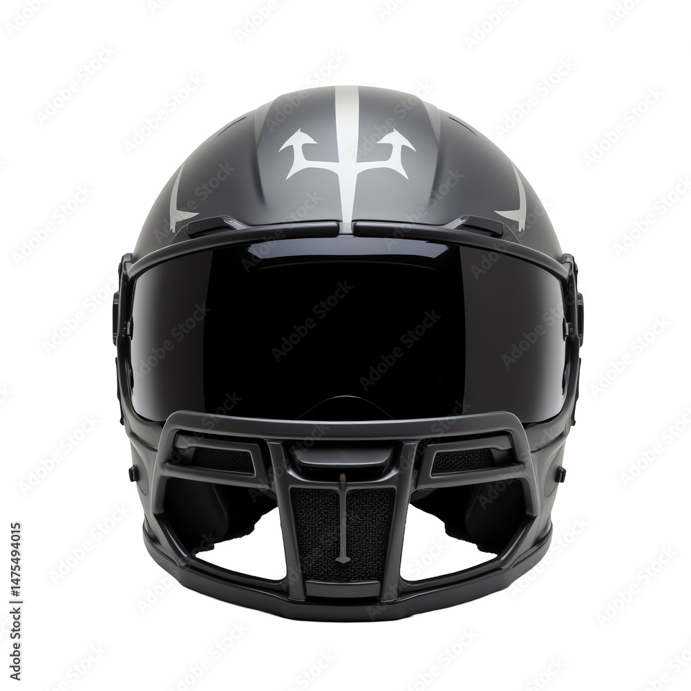 Fototapeta premium Stylish football helmet design for athletes.